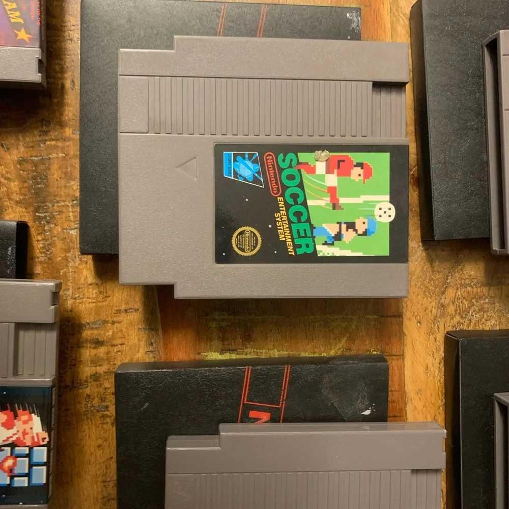 11 NES Vintage Nintendo Video Games Lot Bundle Soccer Mario Golf Vegas Jordan 23